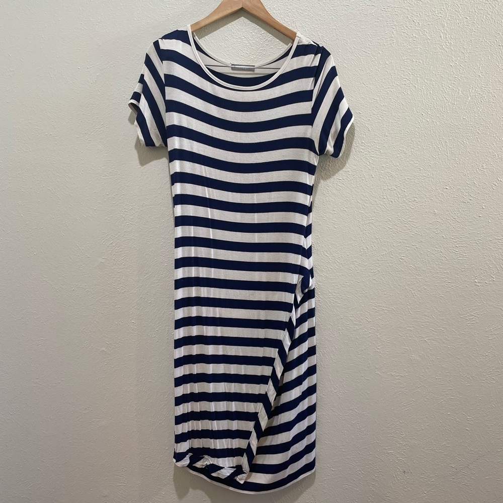 XL Navy & White Stripe Bodycon Dress